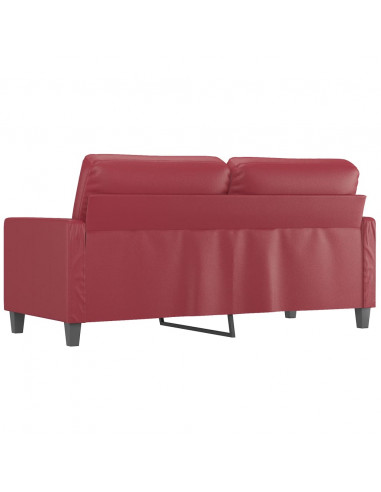 Divano a 2 Posti Rosso Vino 140 cm in Similpelle