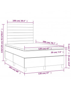 Giroletto a Molle con Materasso Verde Scuro 120x200 cm Velluto