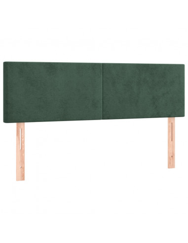 Giroletto a Molle con Materasso Verde Scuro 140x190 cm Velluto
