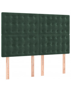 Giroletto a Molle con Materasso Verde Scuro 140x190 cm Velluto 2