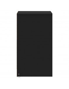 Comodino con Luci LED Nero in Legno Multistrato 2