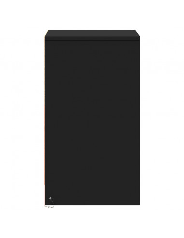 Comodino con Luci LED Nero in Legno Multistrato