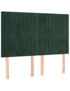 Giroletto a Molle con Materasso Verde Scuro 140x200 cm Velluto 2