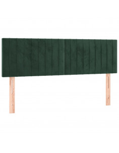 Giroletto a Molle con Materasso Verde Scuro 140x200 cm Velluto