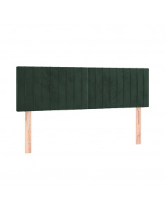 Giroletto a Molle con Materasso Verde Scuro 140x200 cm Velluto