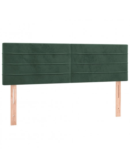 Giroletto a Molle con Materasso Verde Scuro 140x200 cm Velluto