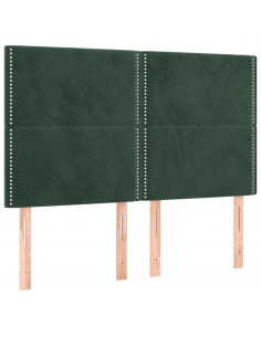 Giroletto a Molle con Materasso Verde Scuro 140x200 cm Velluto