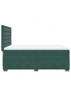 Giroletto a Molle con Materasso Verde Scuro 140x200 cm Velluto 2