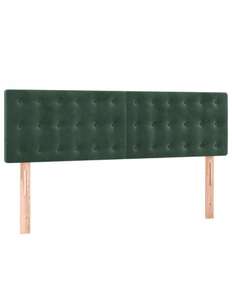 Giroletto a Molle con Materasso Verde Scuro 140x200 cm Velluto