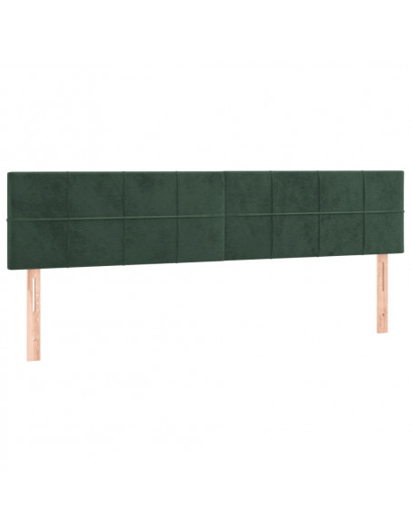 Giroletto a Molle con Materasso Verde Scuro 180x200 cm Velluto