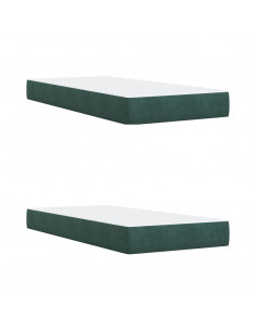 Giroletto a Molle con Materasso Verde Scuro 200x200 cm Velluto 2