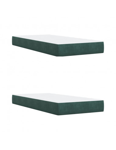 Giroletto a Molle con Materasso Verde Scuro 200x200 cm Velluto