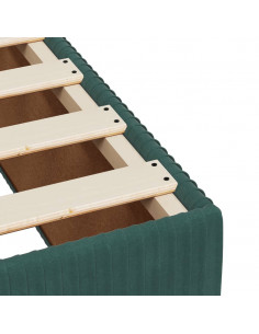 Giroletto a Molle con Materasso Verde Scuro 200x200 cm Velluto