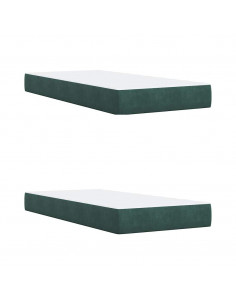 Giroletto a Molle con Materasso Verde Scuro 200x200 cm Velluto 2