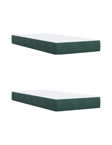 Giroletto a Molle con Materasso Verde Scuro 200x200 cm Velluto