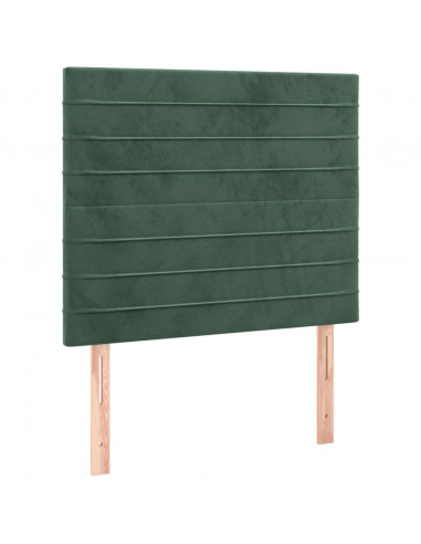 Giroletto a Molle con Materasso Verde Scuro 80x200 cm Velluto