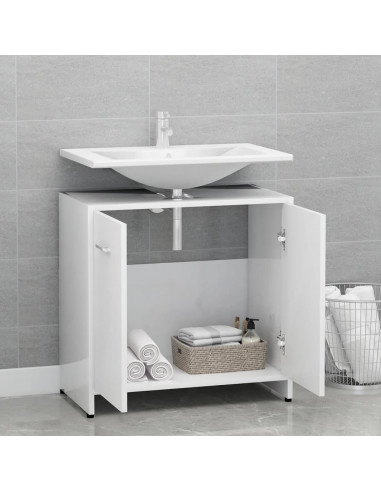 Armadio da Bagno Bianco 60x33x61 cm in Legno Multistrato