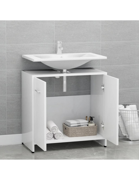 Armadio da Bagno Bianco 60x33x61 cm in Legno Multistrato