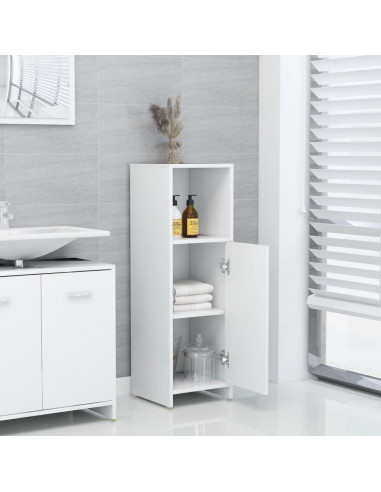 Armadio da Bagno Bianco 30x30x95 cm in Legno Multistrato