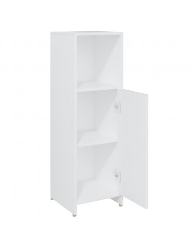 Armadio da Bagno Bianco 30x30x95 cm in Legno Multistrato