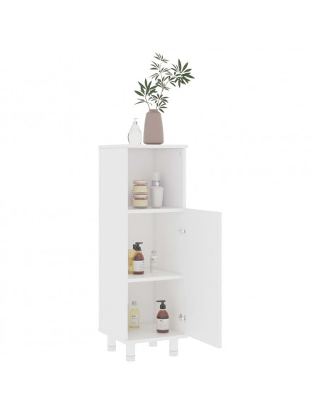 Armadio da Bagno Bianco 30x30x95 cm in Legno Multistrato