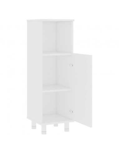Armadio da Bagno Bianco 30x30x95 cm in Legno Multistrato