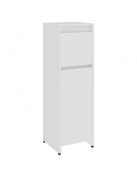 Armadio da Bagno Bianco 30x30x95 cm in Legno Multistrato