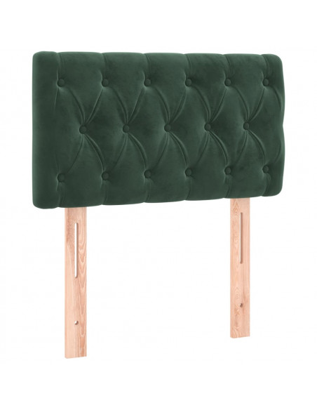Giroletto a Molle con Materasso Verde Scuro 80x200 cm Velluto