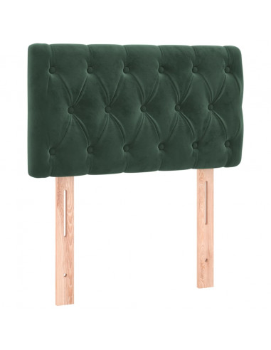 Giroletto a Molle con Materasso Verde Scuro 80x200 cm Velluto