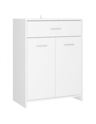 Armadio da Bagno Bianco 60x33x80 cm in Legno Multistrato