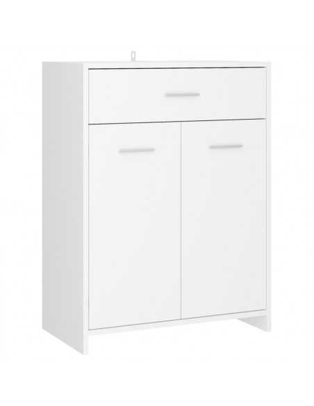 Armadio da Bagno Bianco 60x33x80 cm in Legno Multistrato