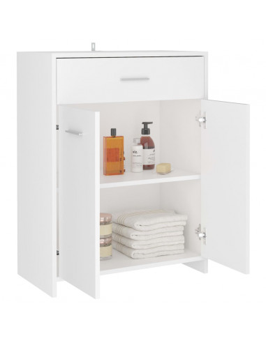 Armadio da Bagno Bianco 60x33x80 cm in Legno Multistrato