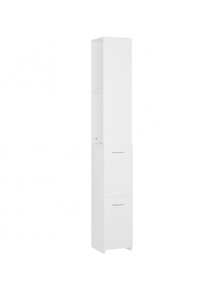 Armadietto da Bagno Bianco 25x26,5x170 cm in Legno Multistrato