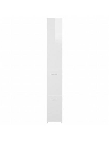 Armadietto Bagno Bianco Lucido 25x26,5x170 cm Legno Multistrato
