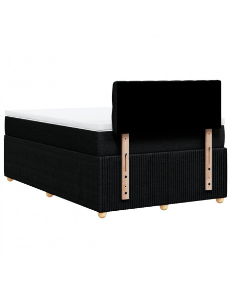 Giroletto a Molle con Materasso Nero 120x200 cm in Tessuto