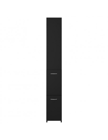 Armadietto da Bagno Nero 25x26,5x170 cm in Legno Multistrato