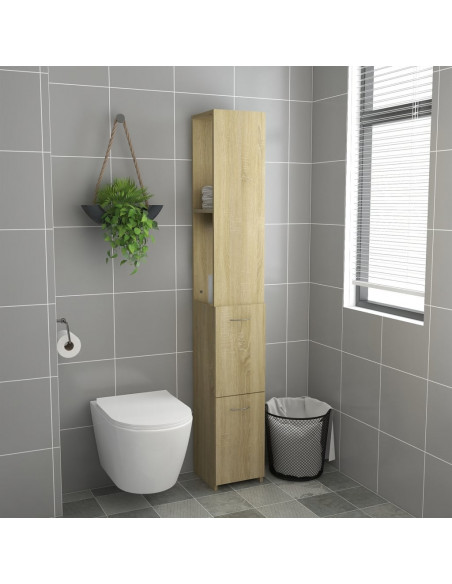 Armadietto Bagno Rovere Sonoma 25x26,5x170 cm Legno Multistrato