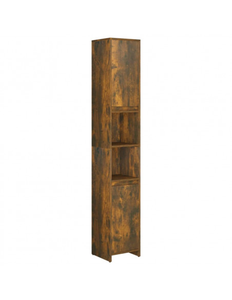 Armadietto Bagno Rovere Fumo 30x30x183,5cm Legno Ingegnerizzato