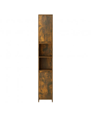 Armadietto Bagno Rovere Fumo 30x30x183,5cm Legno Ingegnerizzato