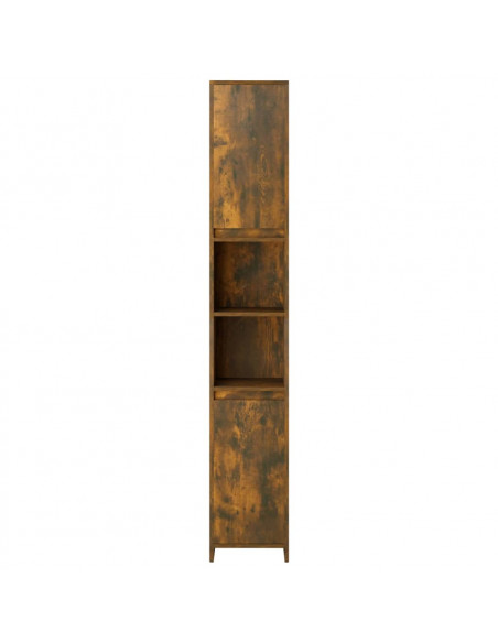 Armadietto Bagno Rovere Fumo 30x30x183,5cm Legno Ingegnerizzato