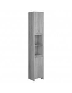 Armadio Bagno Rovere Grigio 30x30x183,5cm Legno Ingegnerizzato 2
