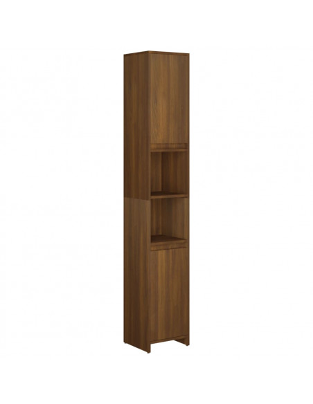 Armadio Bagno Rovere Marrone 30x30x183,5cm Legno Ingegnerizzato