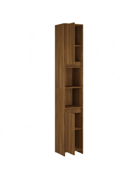 Armadio Bagno Rovere Marrone 30x30x183,5cm Legno Ingegnerizzato