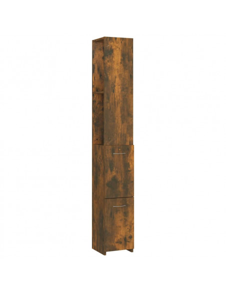 Armadietto Bagno Rovere Fumo 25x26,5x170cm in Legno Multistrato
