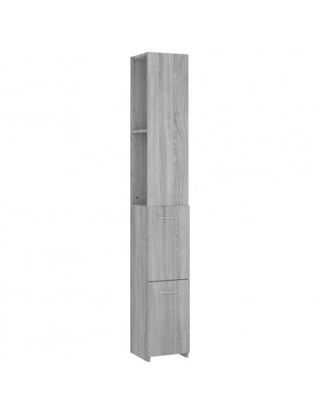 Armadietto Bagno Grigio Sonoma 25x26,5x170 cm Legno Multistrato
