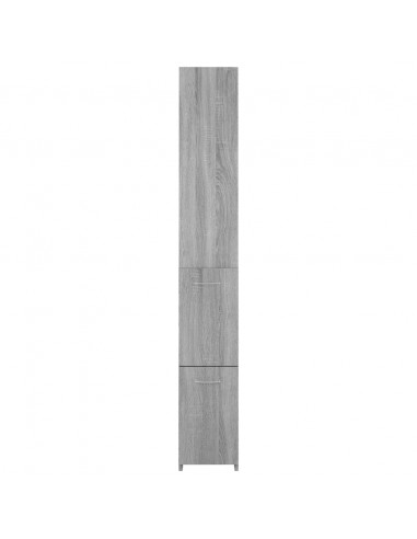 Armadietto Bagno Grigio Sonoma 25x26,5x170 cm Legno Multistrato