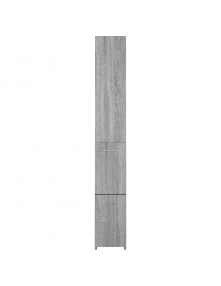 Armadietto Bagno Grigio Sonoma 25x26,5x170 cm Legno Multistrato
