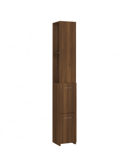 Armadietto Bagno Rovere Marrone 25x26,5x170cm Legno Multistrato