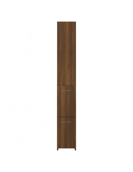 Armadietto Bagno Rovere Marrone 25x26,5x170cm Legno Multistrato