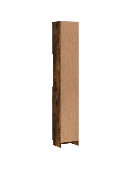 Armadietto Bagno Rovere Fumo 32x25,5x190 cm Legno Multistrato